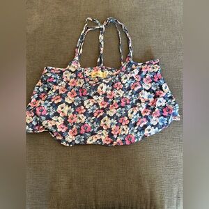 XS floral cross back crop top